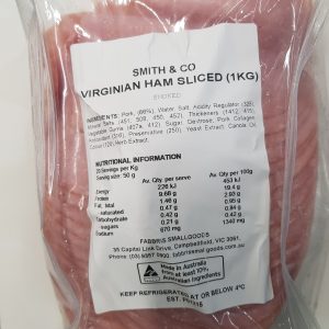 Ham Virginian Sliced Smith & Co 1kg packet
