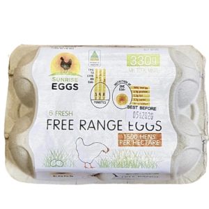 Eggs Free Range 1/2 dozen 330gm