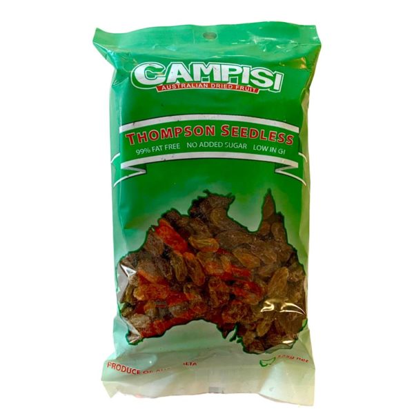 Grapes - Dried Thompson Seedless/Sultana Grapes - Premium SUN DRIED Australian Grown Grapes by Campisi Farms