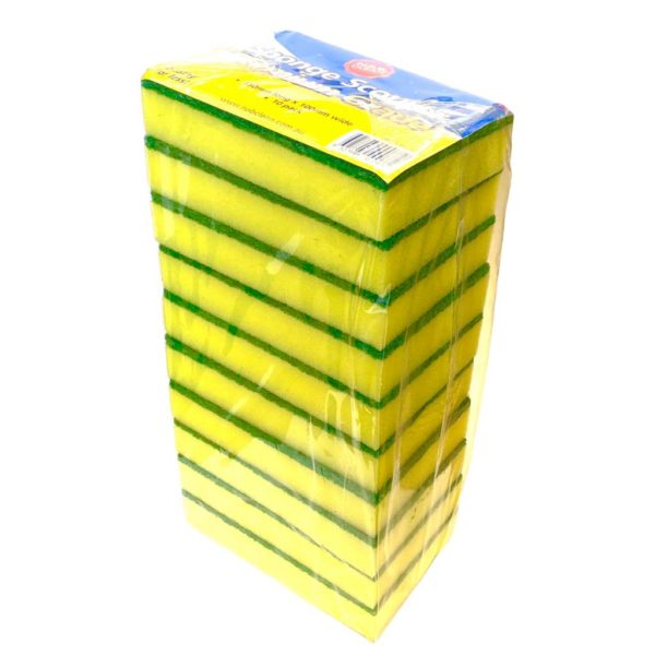 Sponge/Scourer - Commercial Quality Premium cleaning scourers (Green & Gold) 15cm x 10cm