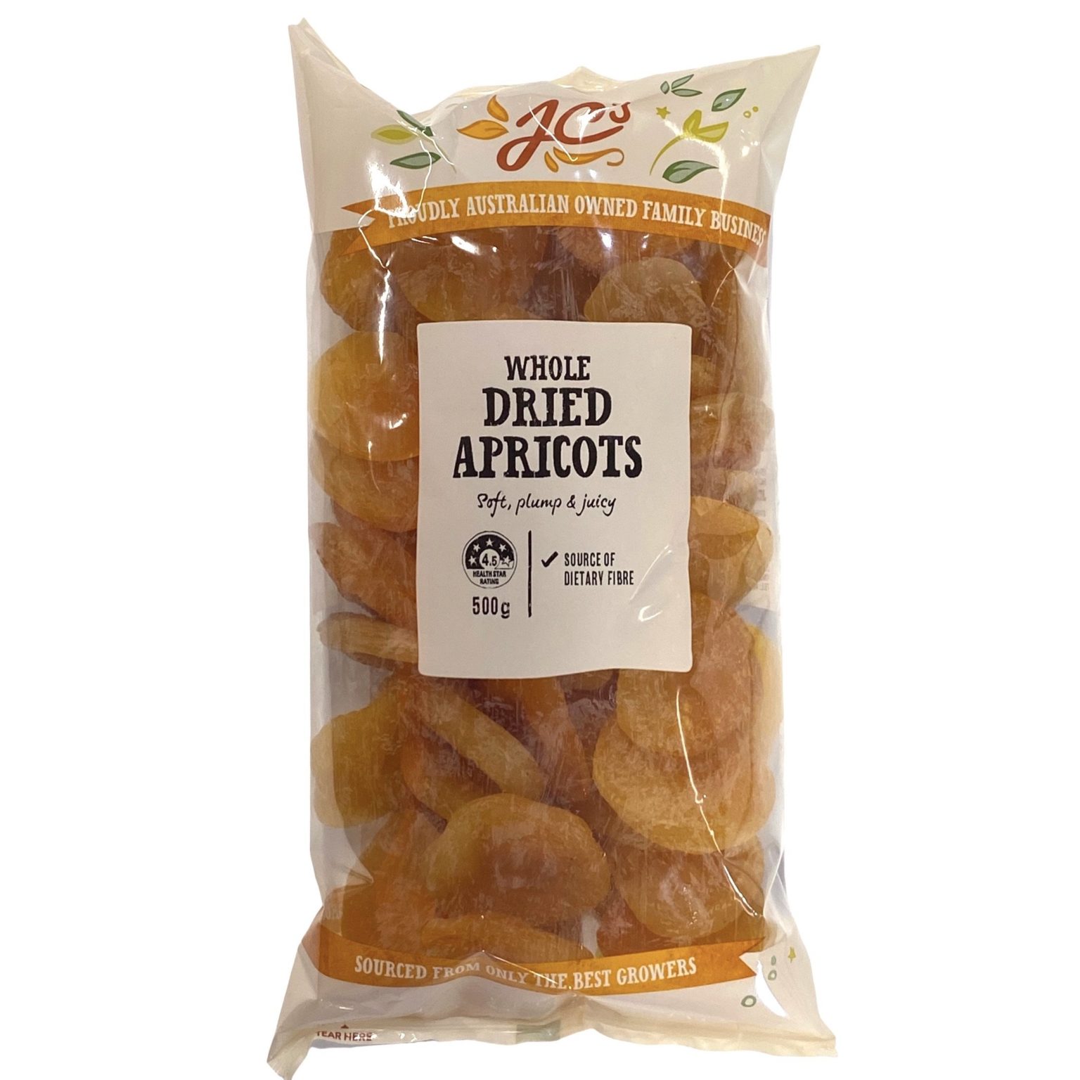 Apricots Whole Dried Apricots 500g JC’s