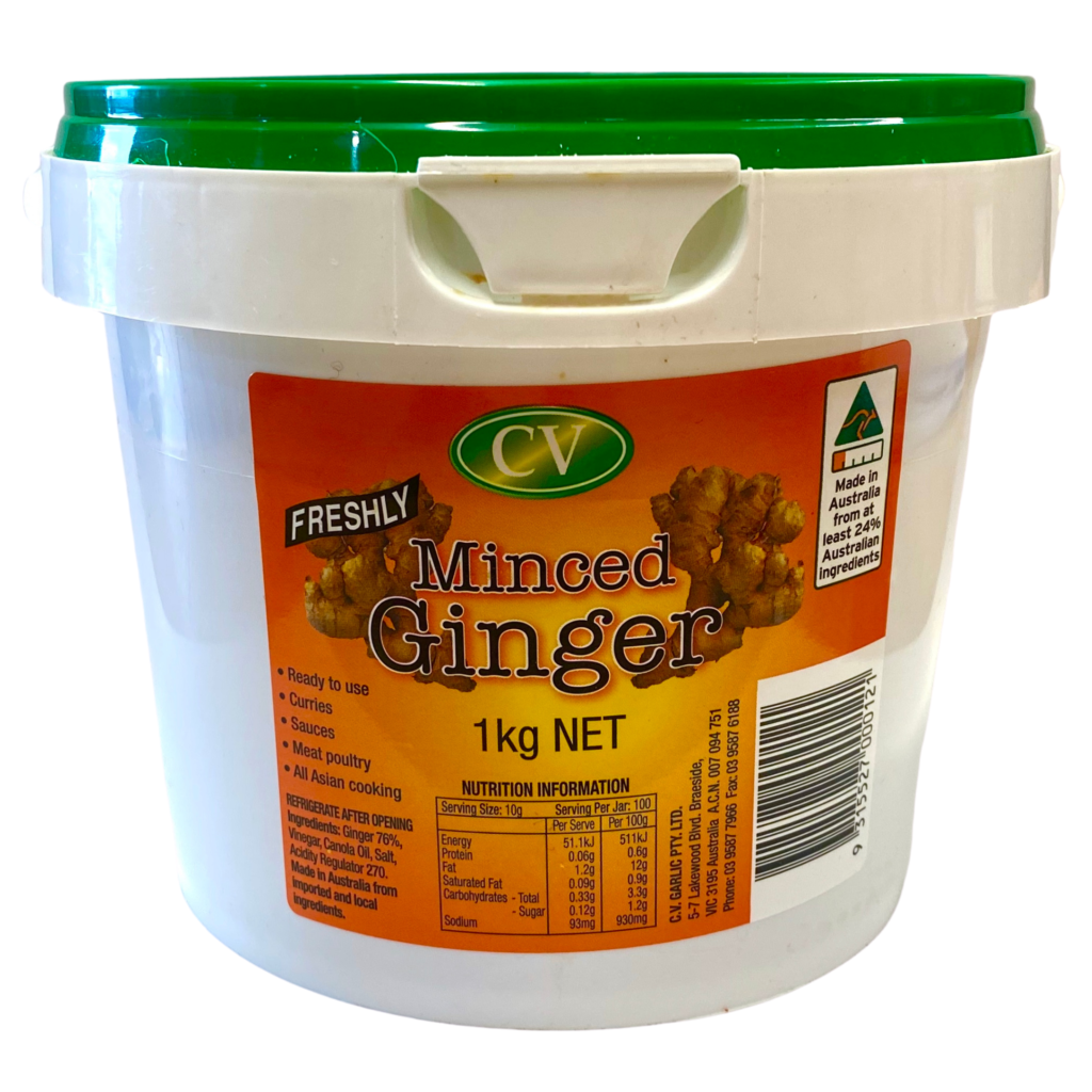 Minced ginger CV tub 1kg