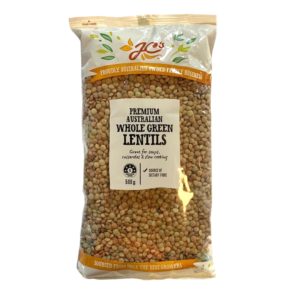 Whole green lentils - JC’s 500g