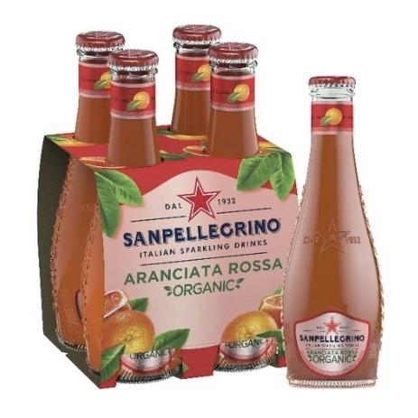 Sanpellegrino - Aranciata Rossa (Blood Orange) Organic 4 x 200ml Glass bottles