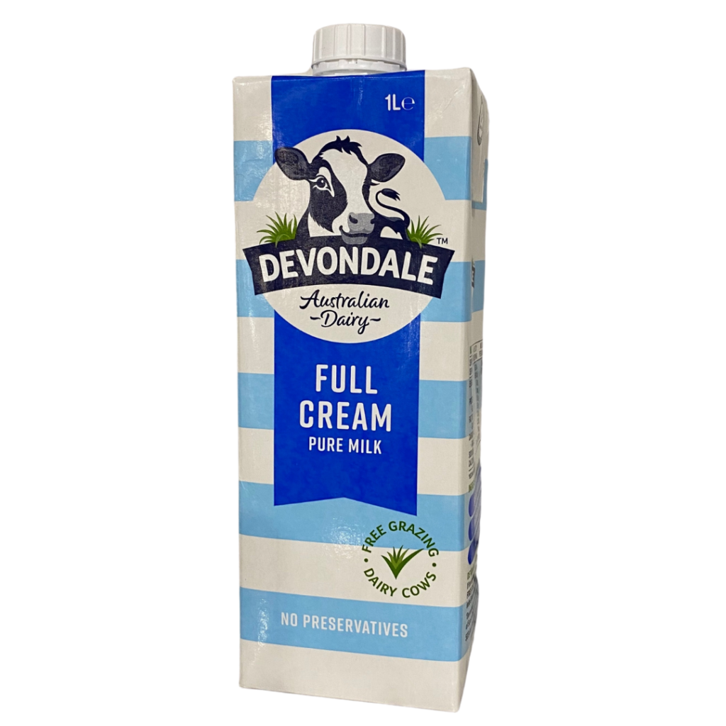 Milk - Full Cream Pure Milk - by Devondale 1 Litre UHT