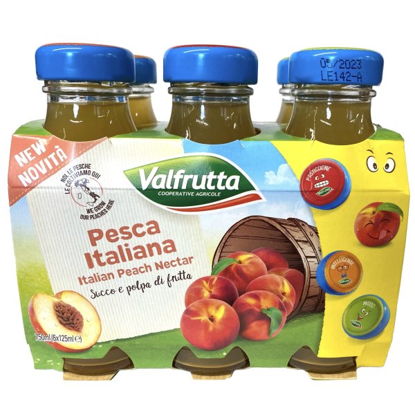 Peach Nectar Drink - Succo e polpa di Pesca Italiana - By Valfrutta