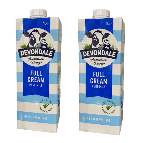 Milk - Full Cream Pure Milk - by Devondale 1 Litre UHT