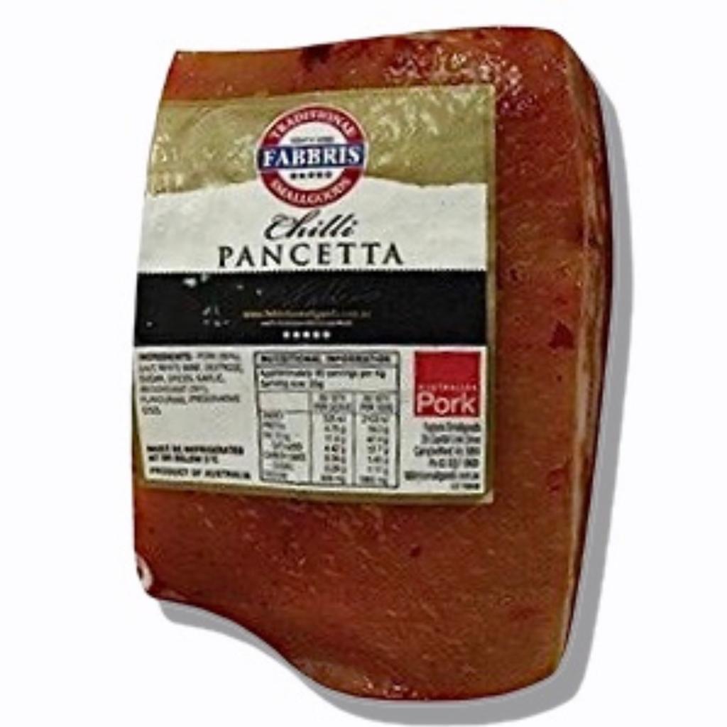 Pancetta Rindless (CHILLI) - "100% Prime Quality Australian Pork Belly by Fabbris Smallgoods