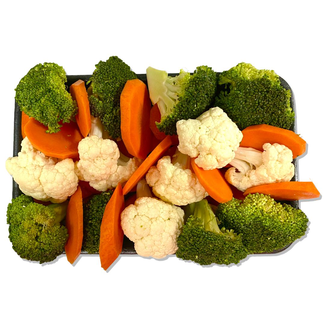 Frozen chopped mixed vegetables stored in plastic Vector Image