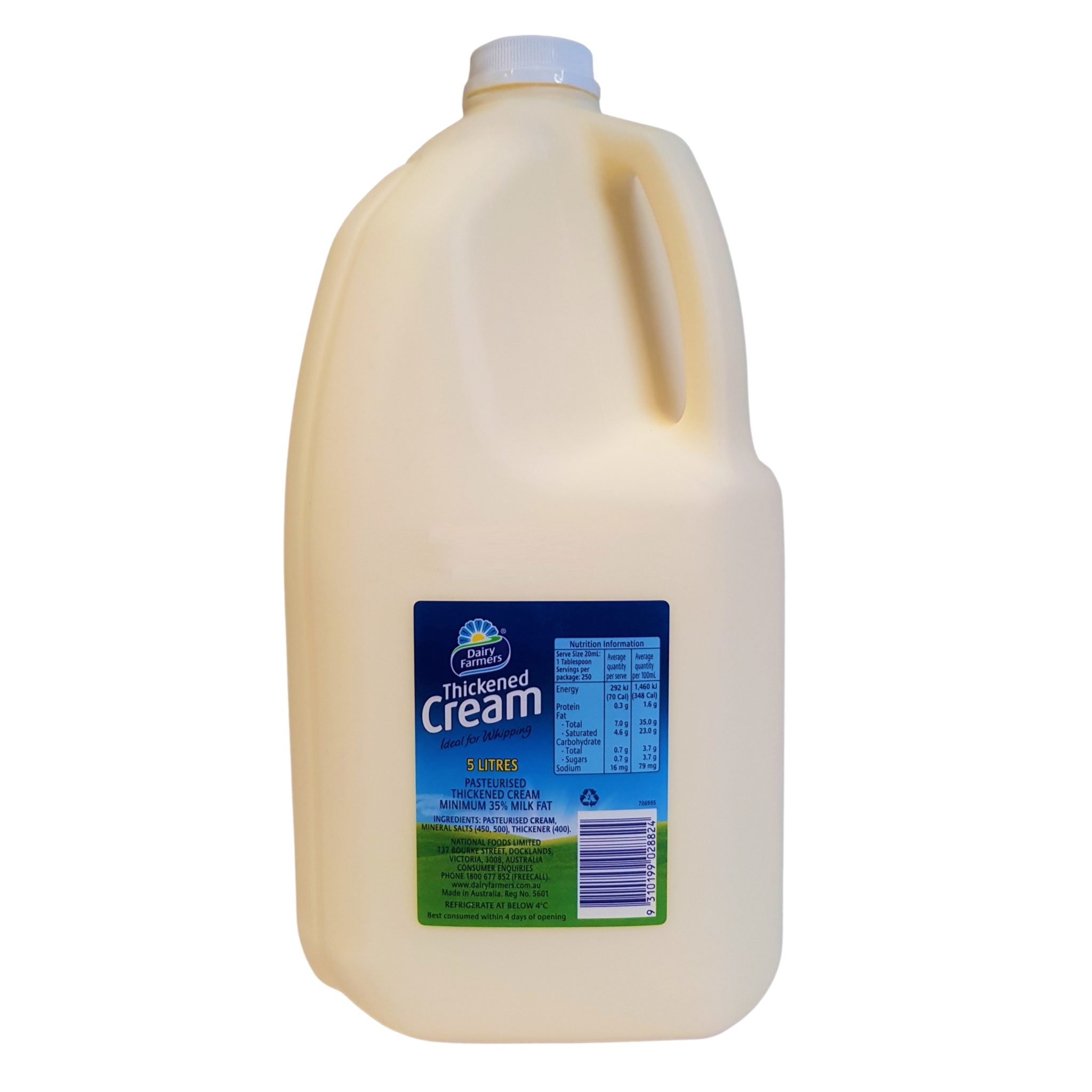 Biviano Direct Cream - Thickened 5 Litre (min. 35% Milk Fat)