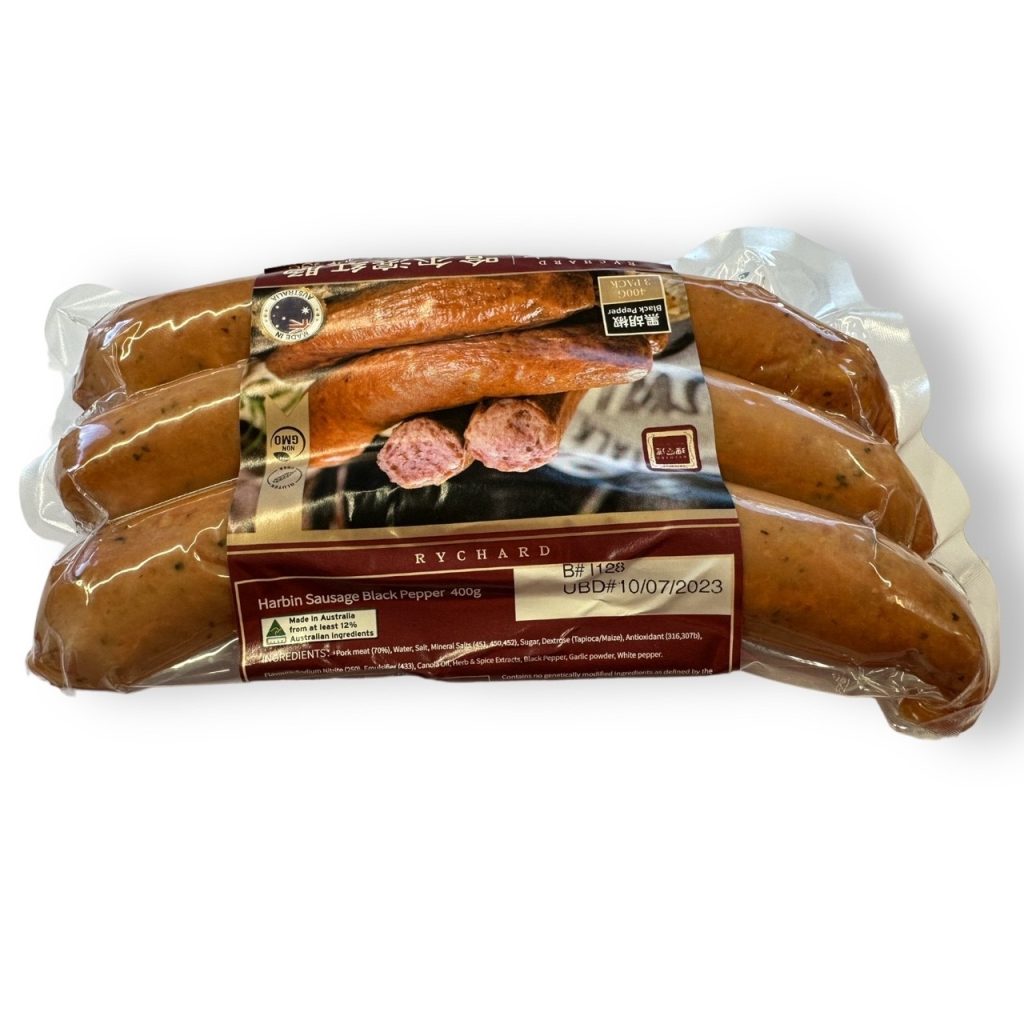 Harbin Black Pepper Sausage 400g Biviano Direct