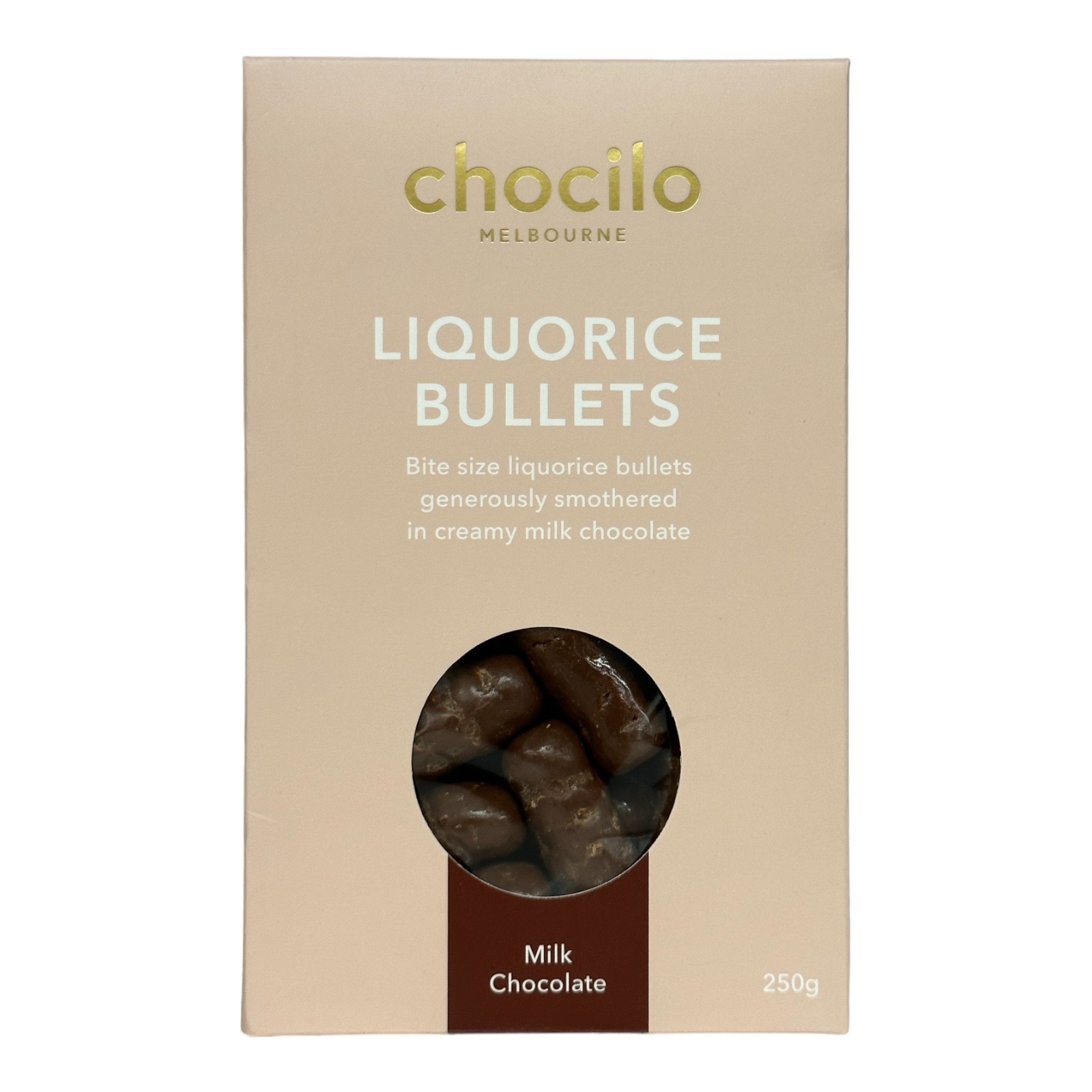 Chocilo Liquorice Bullets in Milk Chocolate Gift Box 250g